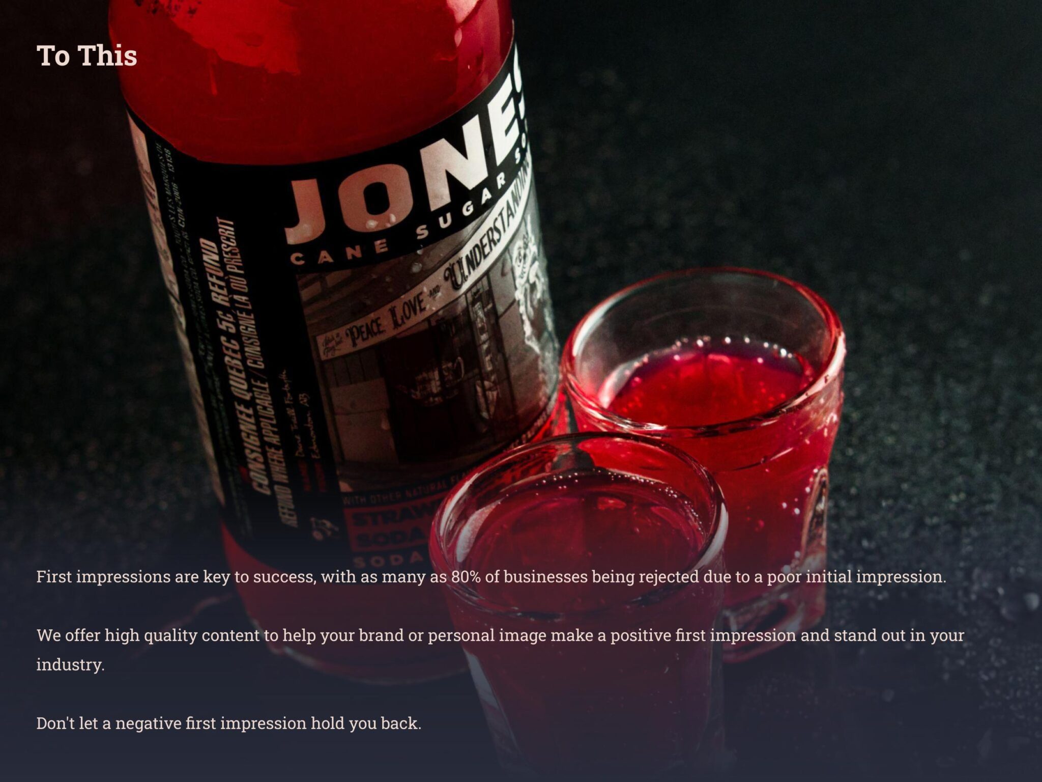 Jones Soda Drink - To This Product Photography